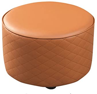 Luxuriöse Kosmetikbank aus echtem Leder, Ottomane für Wohnzimmer, Couchtisch, Braun