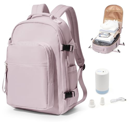 bergsalz vakuumryggsäck, Easyjet handbagage 45 x 36 x 20, airbag ryggsäck handbagage flygplan för kvinnor män, A-rosa lila, 47 cm x 34 cm x 20 cm