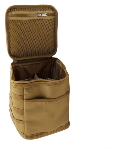 Robusta borsa portaoggetti da campeggio per le tue attrezzature da esterno, abbastanza grande per bombole di gas e stufe, design pratico (cachi)