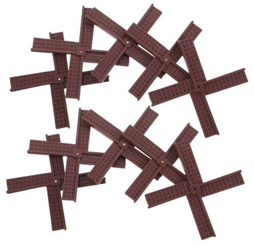 SUPVOX 10pcs Plastic Windmill Leaf Accessories Brown Durable Weather Resistant Replacement Parts for Garden Windmill Outdoor Patio Decorative Fans Easy Installation