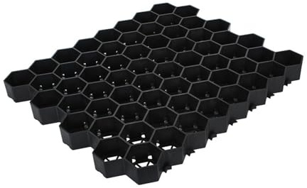 Grille de Gravier for allées, pavés en béton et grilles de Sol, Combinaison de Tapis de Gravier et de Gazon, for aménagement paysager en Pente et parkings(500x500x40-2mm)