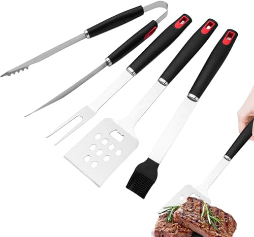 Set D'ustensiles De Barbecue, Résistant À La Chaleur Et Multifonctionnel, Ustensiles De Barbecue avec Fourchette Et Pinceau, pour Lui Papa Petit Ami Cuisine Jardin Arrière-Cour Camping Fête