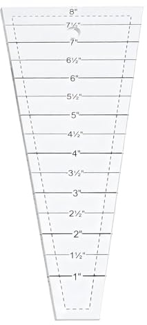 Vestamore Sewing Rulers For Quilting, Acrylic Dresden Template, 8.1 X 3 X 0.12 In, Multi-Angle, Patchwork Compatible, Easy To Use, Transparent