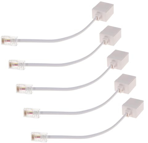 LIGIGWASH Adattatore da Rj45 Maschio a Rj11 Femmina 5 Pezzi, Convertitore Cavo Telefonico a Ethernet Compatto, Connettore per Cavo Rete Fisso per Casa e Ufficio, Installazione