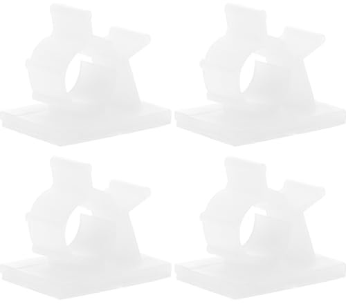 HOMOBABE 100 Clip per Cavi Autoadesivi in Plastica Bianco Fermacavi per Gestione Cavi Scrivania Fissaggio Sicuro Organizzatore per Casa e Ufficio