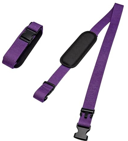 Hasled 2 Piezas Correa de Transporte para Silla de Playa Lila y Correa de Hombro Multiuso – Correa Ajustable para Silla, de Cinta de PP, 3,8 cm de Ancho, 200 g, Reduce el Peso, para Diversos