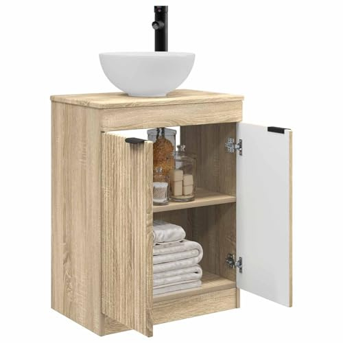 vidaXL Mobile da bagno con lavabo Rovere Sonoma 54 x 35 x 83 cm