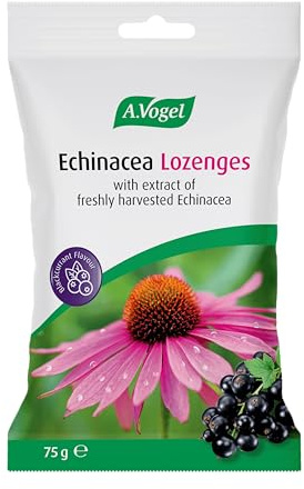 A.Vogel Echinacea Lozenges – Rich Blackcurrant Flavour – Naturally Flavoured Lozenges with Elderberry & Extracts of Freshly Harvested Echinacea - 75g Pack