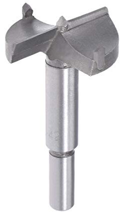 sourcing map Forstner Drill Bits 42mm, Tungsten Carbide Wood Hole Saw Auger Opener Woodworking Hinge Hole Drilling Boring Bit Cutter Gray