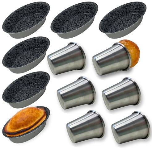 NAMAI - Set 6 Stampi per Babà + 6 Stampi per Pasticciotti Leccesi, Pirottini Alluminio, Adatti in Lavastoviglie, Adatti in Friggitrice ad Aria, Made in Italy (6 Babà + 6 Pasticciotti)