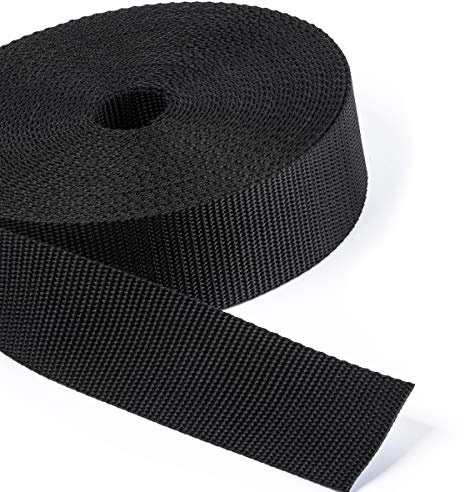 5 Meter PP-Gurtband, Taschenband, Taschengurt - schwarz - 1,6mm stark, 40mm breit