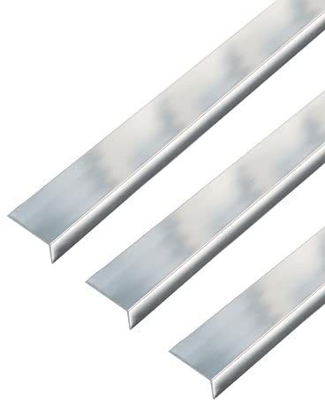 Alberts 499372 Winkelprofil | selbstklebend | Aluminium, chromdesign | 1000 x 15 x 10 mm | 3er Set