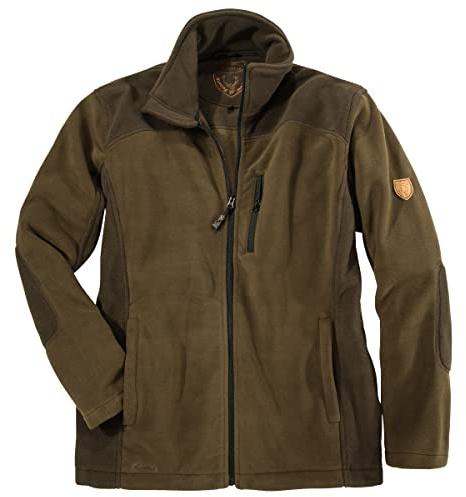 Hubertus Fleecejacke Übergröße hell-/dunkelbraun, Größe:5XL