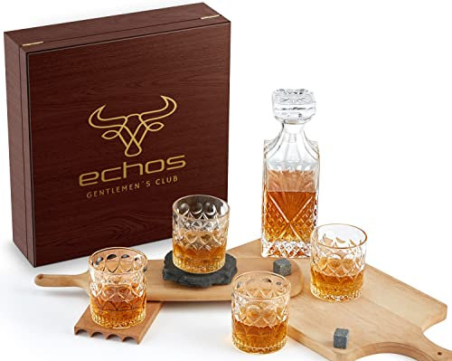 Lot de 7 verres à whisky - Verres à whisky - Carafe à whisky - Coffret cadeau - Verres à whisky - Coffret cadeau élégant - Décanteur