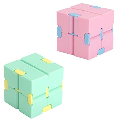 Unendlichkeits Würfel, Infinity Cube, Magische Blöcke, Fidget Spielzeug Cube für Stressabbau Anti Angst Stress Zeittöten für Erwachsene und Kinder (2 Stück)