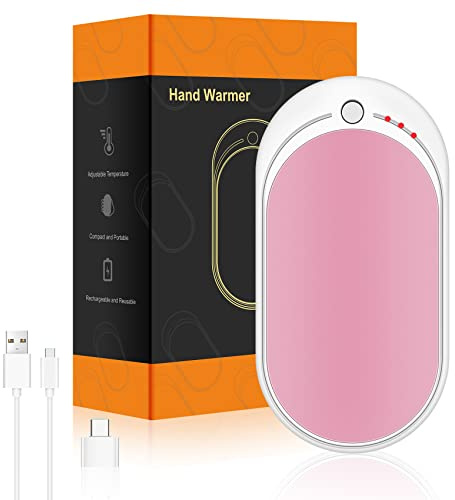 Handwärmer Elektrisch USB Wiederaufladbar Powerbank 5200mAh, Tragbar Taschenwärmer Wiederverwendbar Elektrischer Handwärmer, Winter Geschenke für Frauen Männer Raynaud Outdoor Camping Wandern Jagd Ski