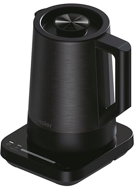 Haier 3000W Smart Electric Kettle 1.7L, Touch Control 40°C~100°C with 7 Preset Temperature Settings, Keep Warm Function, Stainless Steel, hOn App, Black [I-Master Series 5 HKE5A]