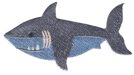 Catch the Patch Hai Fisch Aufnäher zum Aufbügeln 8,6 x 4,6 cm Bügelbild für Kinder Mädchen mit Wassertier Meer, Bügelpatch Patches Bügelflicken