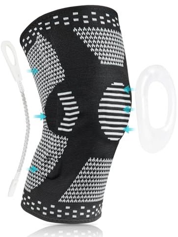 ACWOO Knee Brace, Professional Knee Brace Compression Sleeve for Men Women with Patella Gel Pads & Side Stabilizers, Knee Support for Running, Meniscus Tear, Arthritis, Joint Pain Relief (XXL)