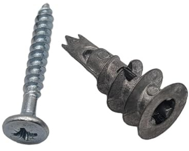 AF4F Plasterboard Fixings 20 Pcs (10 Drivas, 10 Screws) Self-Drill Metal Cavity Anchors, Speed Spiral Dry Wall Plugs and Screws