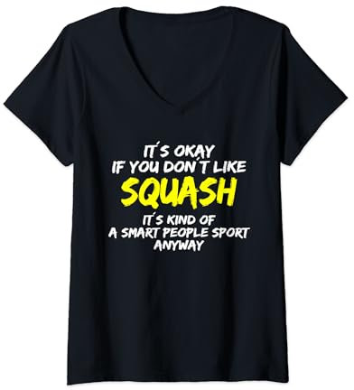 Damen Squash Trainer Lustiger Squash Spruch Squash Spieler T-Shirt mit V-Ausschnitt