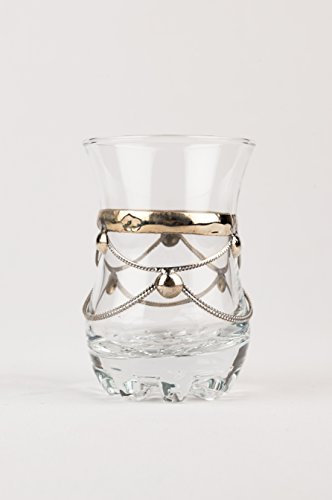 Orientalische verzierte Teegläser Set 6 Gläser Samsun Klar | Marokkanische Tee Gläser 6 Farben Deko orientalisch | 6 x Orientalisches Marokkanisches Teeglas verziert | Modern schlicht