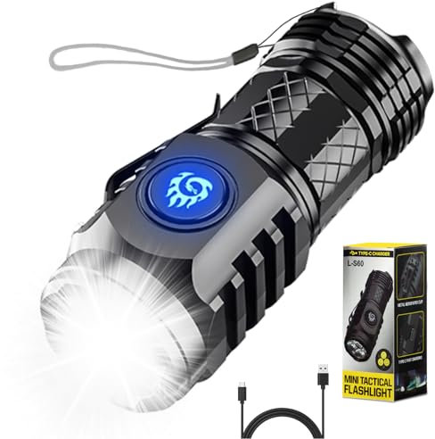 71Nmly Three-Eyed Monster Flashlight Super Bright Hand Dimmable Rechargeable LED Torch Thumb Waterproof Mini Compact Flashlights Outdoor cleaning brush