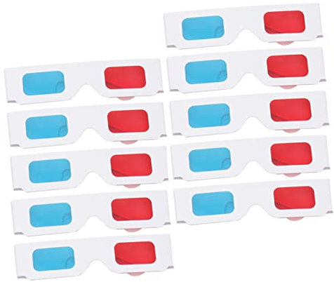 BESTonZON Lunettes 3D pour Les Films 10 Pièces Lunettes 3D Cadre de télévision Lunettes en Carton 3D anaglyphe pour Cyan Lunettes de Films 3D 3D des Lunettes Accessoires Papier Carton, 05106ML16U