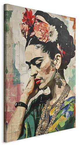 murando - Leinwandbild Frida Kahlo 40x60, 40x60 cm, 1-teilig, Schlafzimmer | Hochwertige Leinwand, sofort aufhängbar, ideal fürs Wohn- oder Schlafzimmer, wasserfest und lichtecht, langlebig, stilvoll