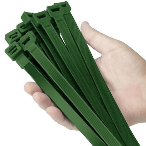 Armpow Garten-Kabelbinder - Robust, 61 cm, 50 Stück, 113,4 kg Tragkraft - Ultra-Exklusive, Starke Kunststoff-Drahtbinder für Innen- und Außenbereich, UV-Beständig