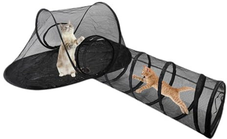 Katzentunnel - Outdoor Katzengehege, Katzengartengehege Zelt | Zelt mit Tunneln für Indoor Outdoor Katzen, Tragbares Haustier Laufstall Katzengehege Spielplatz für Katzen, Kitty Kleintiere