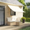 Homgoday Markise Einziehbar Außenmarkise Balkonmarkise Fallarmmarkise Fenstermarkise Sonnenmarkise Terrassenmarkise Sonnenschutz für Fenster Terrasse Balkon Creme 250x150 cm Stoff und Stahl