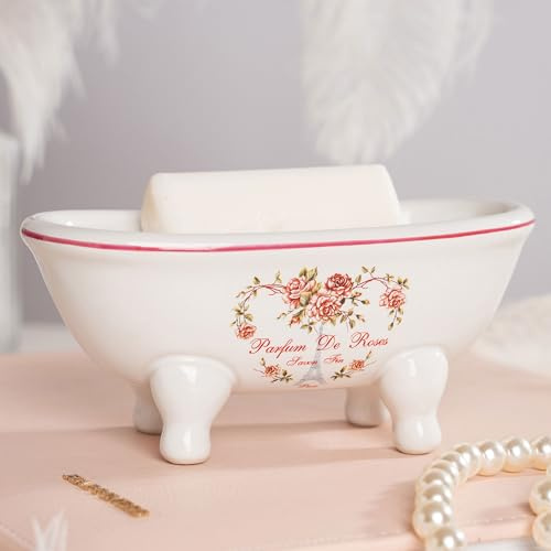 1 Stück 14,5 cm Mini Keramik Clawfoot Doppelende Badewanne Seifenschale Vintage Dekorative Seifenschale (Stil 01)