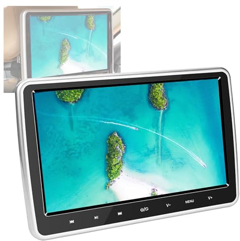 PLABNK Lettore Dvd da 10,1'' per Auto, 1024 * 600P, Supporto Dvd/USB/SD, Gioco A 32 Bit (Controller di Gioco), Angolo di Inclinazione Regolabile, Intrattenimento per Bambini,Black