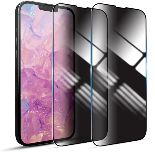 YOUULAR [2 Packung Sichtschutz-Displayschutzfolie für iPhone 12/iPhone 12 Pro Gehärtete Glasfolie, Anti-Spion, kratzfest, glänzende Oberfläche, kratzfest, hohe Empfindlichkeit, Schwarz