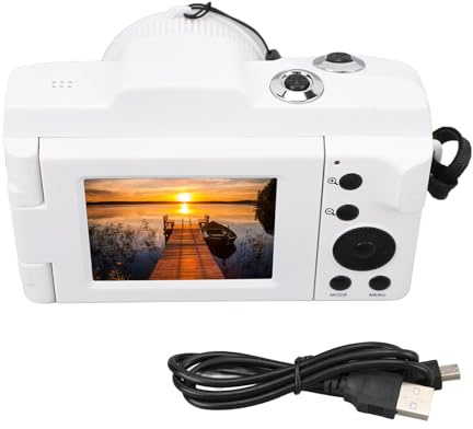 KIMISS Fotocamera Digitale 1080P Fotocamera per da 16 MP Zoom Digitale 16X Schermo Ribaltabile da 180 Gradi Videocamera HD per Fotografia Treppiede per Fotocamera Compatta