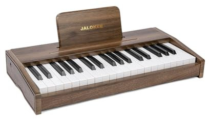 JALOKEE Kids Piano Keyboard, Digital Piano for Kids, Music Educational Instrument Toy, Wood Piano for 3+ Girls and Boys (Walnut, 37 Keys)