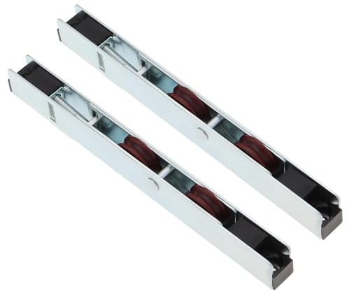 LT Easiyl Schiebetürrollen, 2 Stück, 160 x 12 x 20 mm | Schiebetür-Doppel-Riemenscheibe, Edelstahl, Push-Pull-Tür-Fensterrolle, für UPVC-Holz, Aluminium-Türen