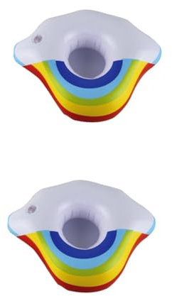 Vaguelly 8piezas Portavasos Inflables Forma De Nube De Arcoíris para Bebidas para Piscina y Playa Diseño y Divertido para Verano