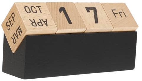 Lurrose 2St Kalender aus Holz Tischkalender immerwährender kalender büro dekoration schreibtisch kalender Desktop-Kalender Bürokalender Kalenderdekoration manueller Kalender Hölzern Black