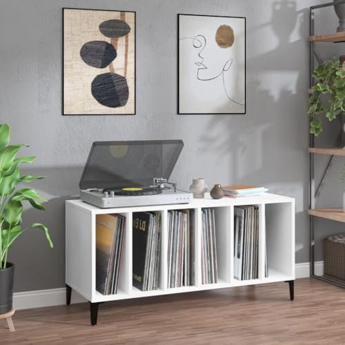 Armadietto per giradischi, 100 x 38 x 48 cm, in legno ingegnerizzato, supporto per giradischi, tavolino da divano con ripiani aperti, armadietto per dischi in vinile, tavolino vintage per soggiorno,