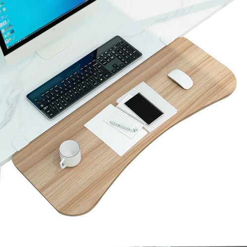 Tastatur-Klemmschienen-Set, Tastaturhalterung, faltbare Tastaturablage, Schreibtischverlängerung mit ergonomischer Armlehne und Verlängerungsarmstütze for Tippen am Computertisch, natürlich(Parent)