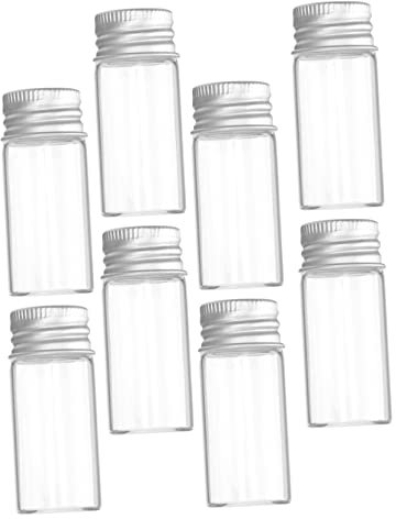 DRESSOOS 10pièces Bouteilles Verre Transparent Couvercle Lot De Flacons Échantillons Pour Stockage Et Huiles Essentielles