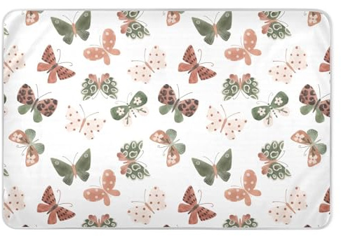 Schöne süße Aquarell-Schmetterlinge, extra groß, wiederverwendbar, für Kleinkinder, wasserdicht, waschbar, Pads für Bett, rutschfeste Inkontinenzeinlagen für Säuglinge, 132,1 x 86,4 cm (L x B)