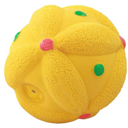 Sghtil Quietschende Hundeball, quietschende Spielzeugbälle für Hunde | Haustier Quietschender Latex -Molar Ball | Eingebautes Soundgerät Haustier-Zahnen-Spielzeug für mittelgroße und kleine Haustiere
