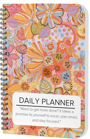 AccuPrints Daily Planner Undated, Schedule Your Day, Manage to-do List, Goals Tracker, Wellness Tracker - 3 Month Planners (Abstract Daily Planner)