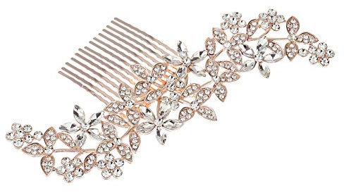 Kznifmk Wedding Pettini per Capelli per Rhinestones Di Perle Forcelle Da Sposa Copricapo per Capelli Accessori per Capelli Accessori Rosa