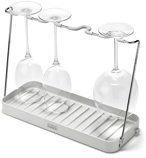 Joseph Joseph DrySmart Égouttoir Pliable Porte-Verres à Vin, Gain de Place, Plastique Recyclé