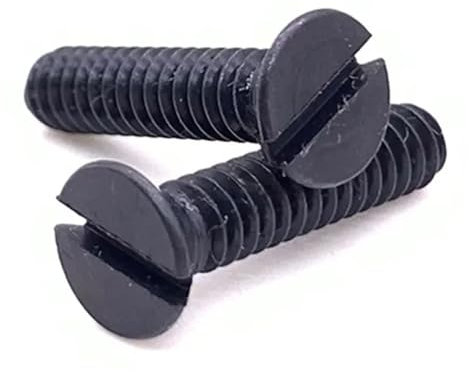 10pcs M2.5 Slotted Screws One Line Socket Countersunk Bolt Machine 304 Stainless Steel Black Color Thread Nail(M2.5x14mm)