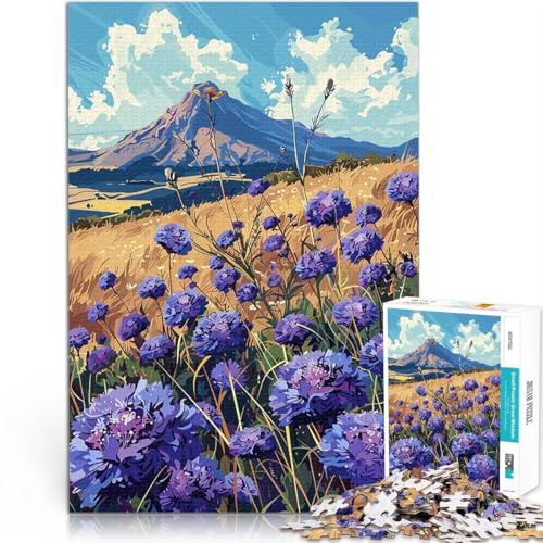 Fiori di prato di montagna Puzzle 1000 pezzi per adolescenti Giocattoli Giochi Educativi Antistress Regalo di compleanno, regali, arte murale 38x26cm